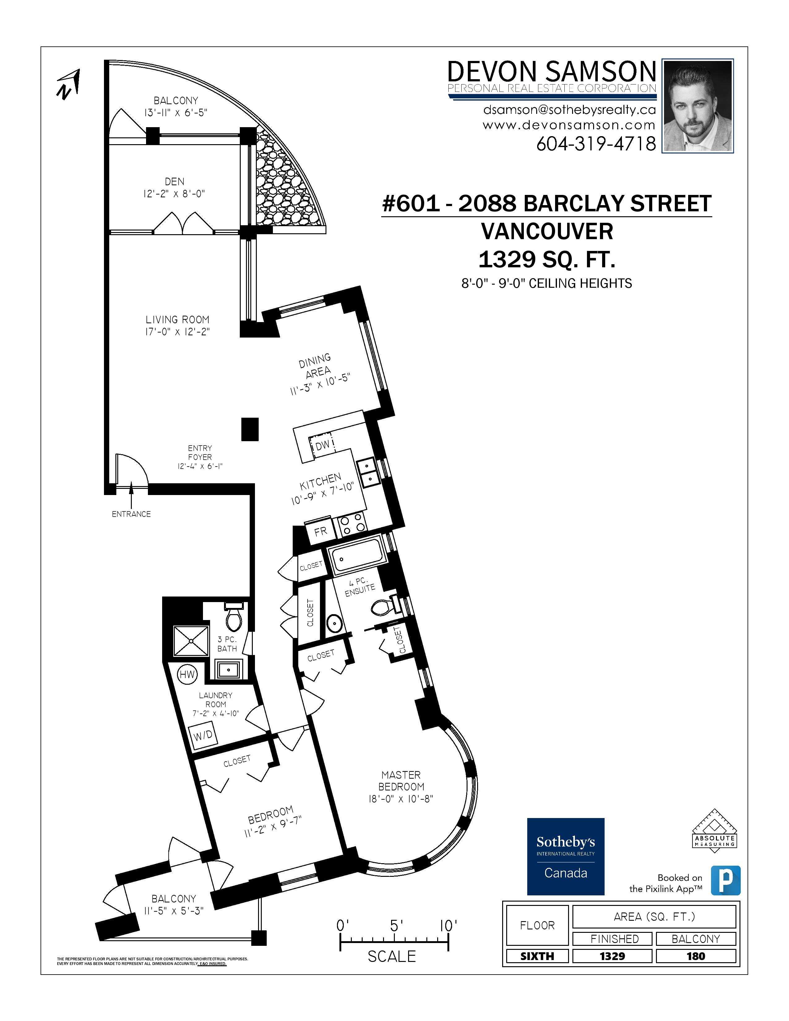 601 2088 Barclay St - Floor Plan