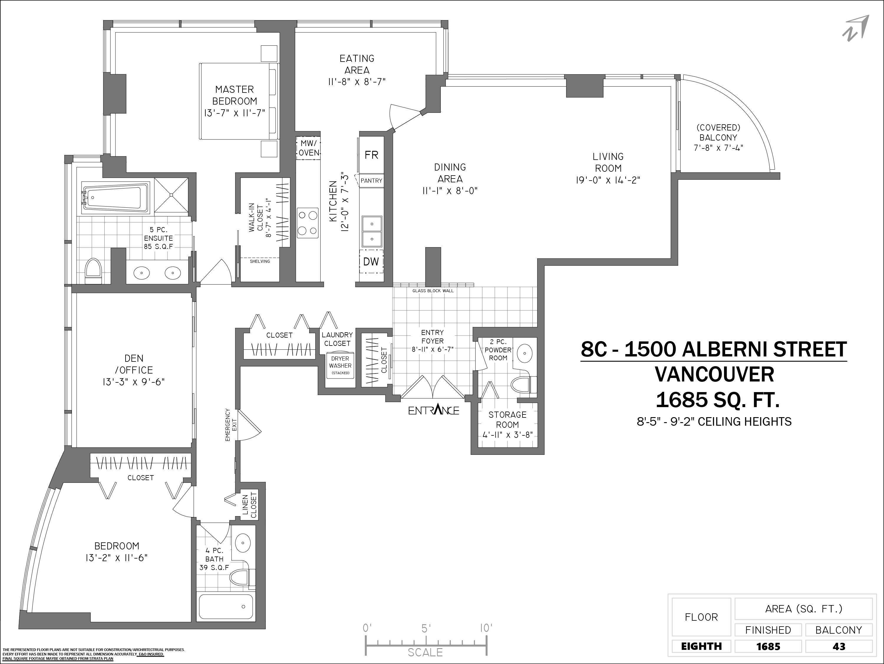 8C 1500 Alberni Vancouver - Floor Plan