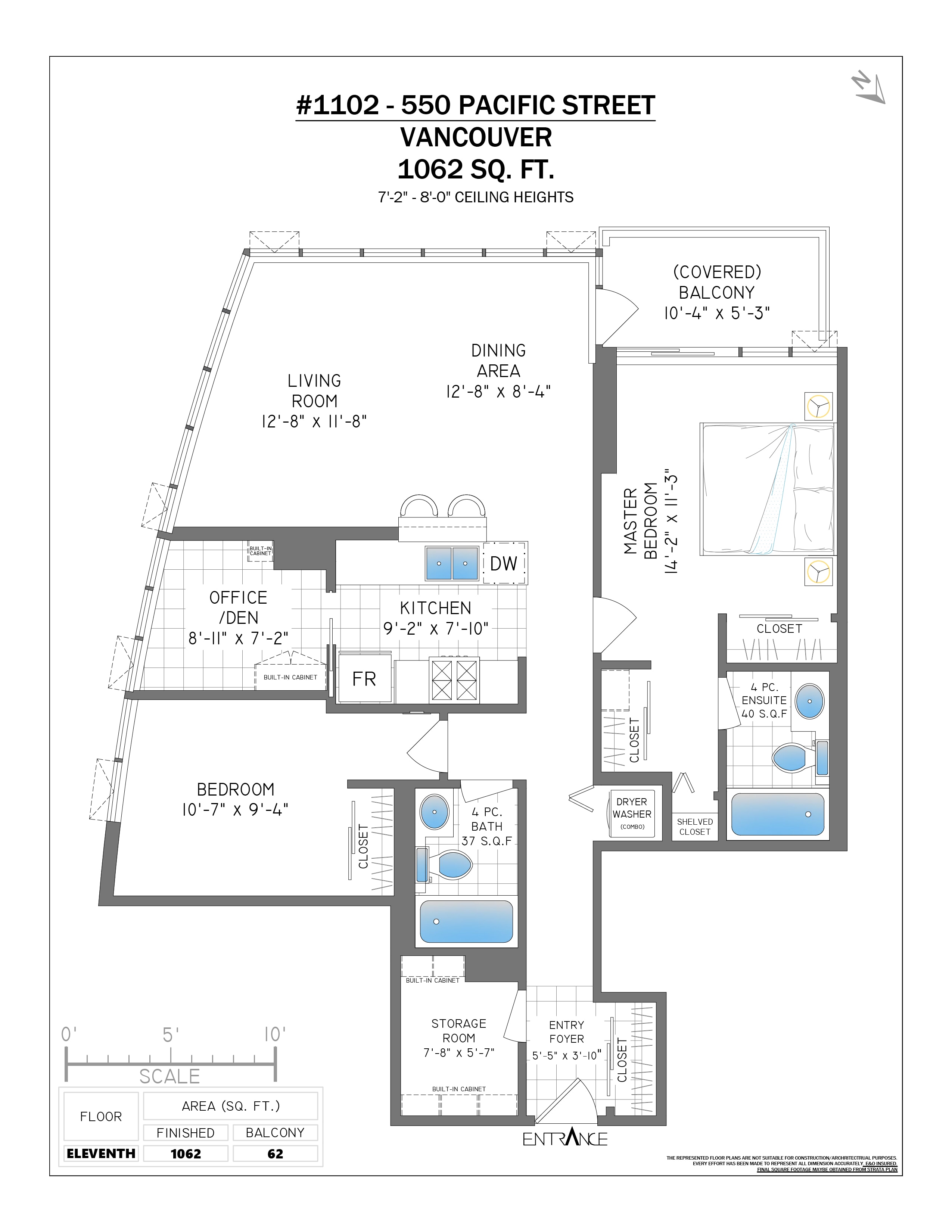 1102 550 Pacific St - Floor Plan