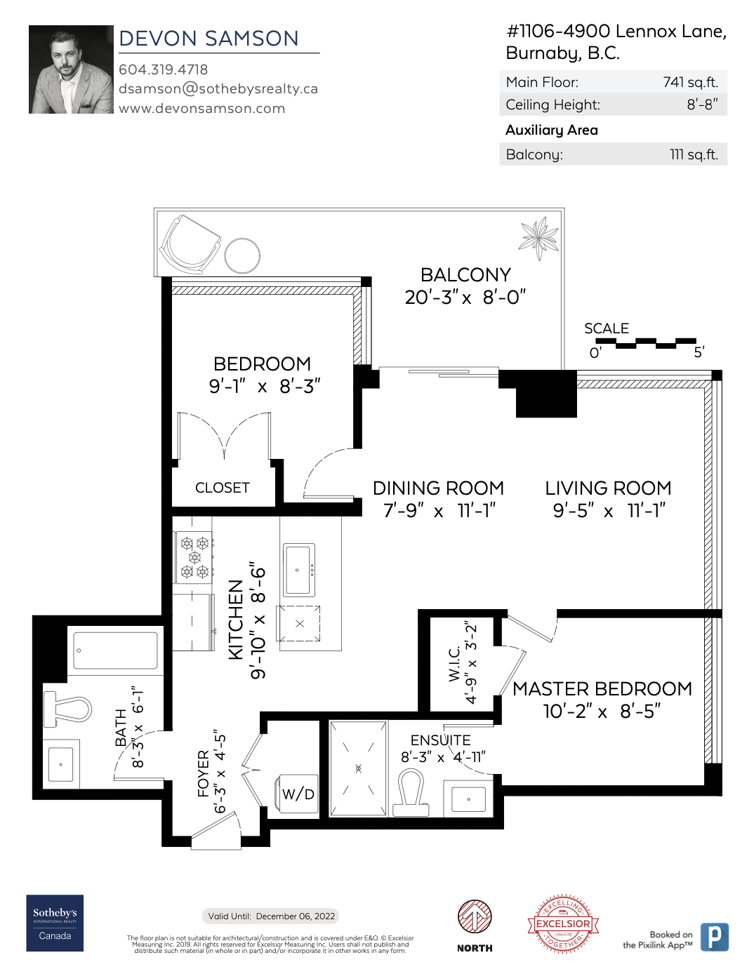 1106 4900 Lennox Lane, Burnaby - Floor Plan