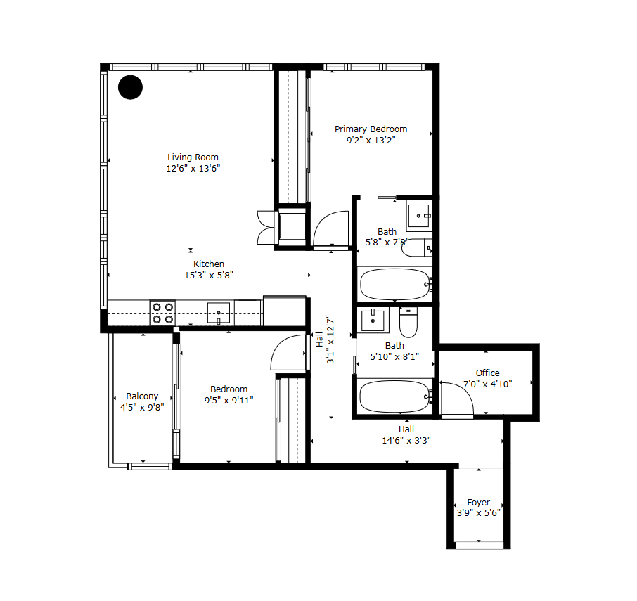 2302 1325 Rolston - Floor Plan